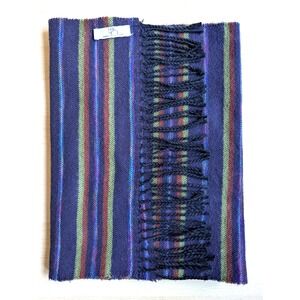 Mezzo Made In Italy Scarf Blue Purple Green Wool